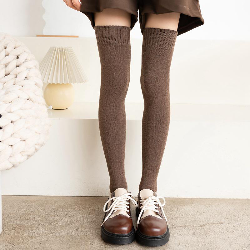 

Женские флисовые гольфы выше колена - Толстые, теплые, облегающие бедра, для осени и зимы One Size