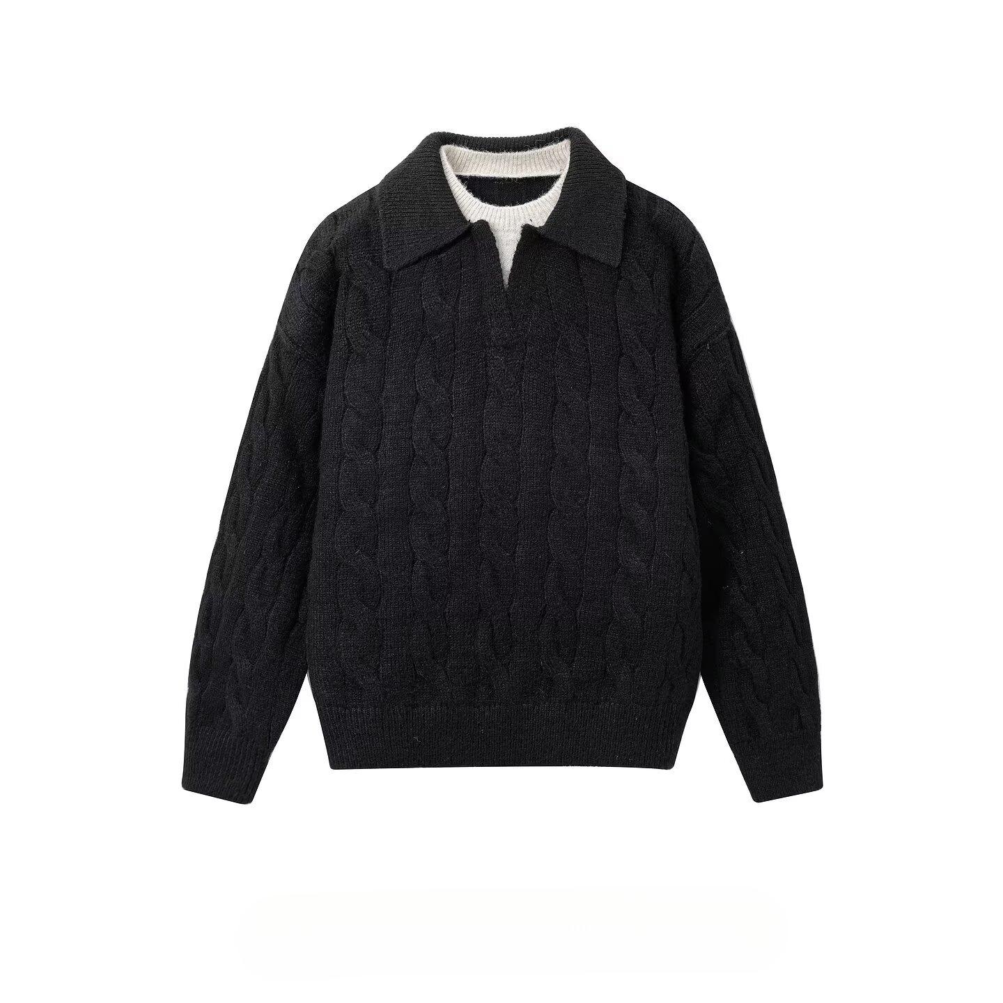 

Unisex Retro Cable Knit Half-Zip Sweater Coat, Autumn New Arrival, Old Money Style Pullover Knitwear 2XL