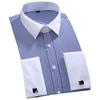 Camicia da uomo classica con polsini alla francese, a maniche lunghe, per cerimonia, ...