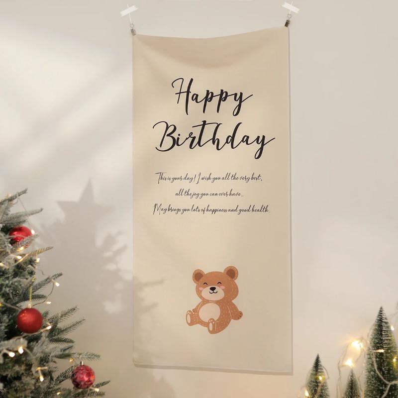 

1PC Birthday Party Hanging Cloth Decoration Layout Hanging Flag Background Wall Party Scene Atmosphere Props 90x45CM Cloth 45X90CM