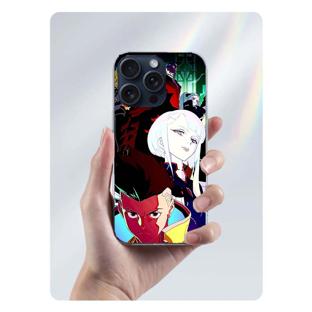 

E-Edgerunners Cartoon C-Cyberpunk Clear Phone Case For Iphone 17 Air 16 Pro Max 15 Pro 14 Plus 17E 16E 11 13 12 Mini Cover Cases iPhone 17 Pro