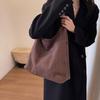 Women Faux Suede Shoulder Bag Simple Tote Handbag Large Capacity Trendy Hobo Hasp Closure Vintage Hobo Bag Outdoor Travel Bag