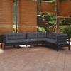 Day and Night - Day and Night Garden Furniture 6 Pieces and Cushions Black Solid Pine Wood