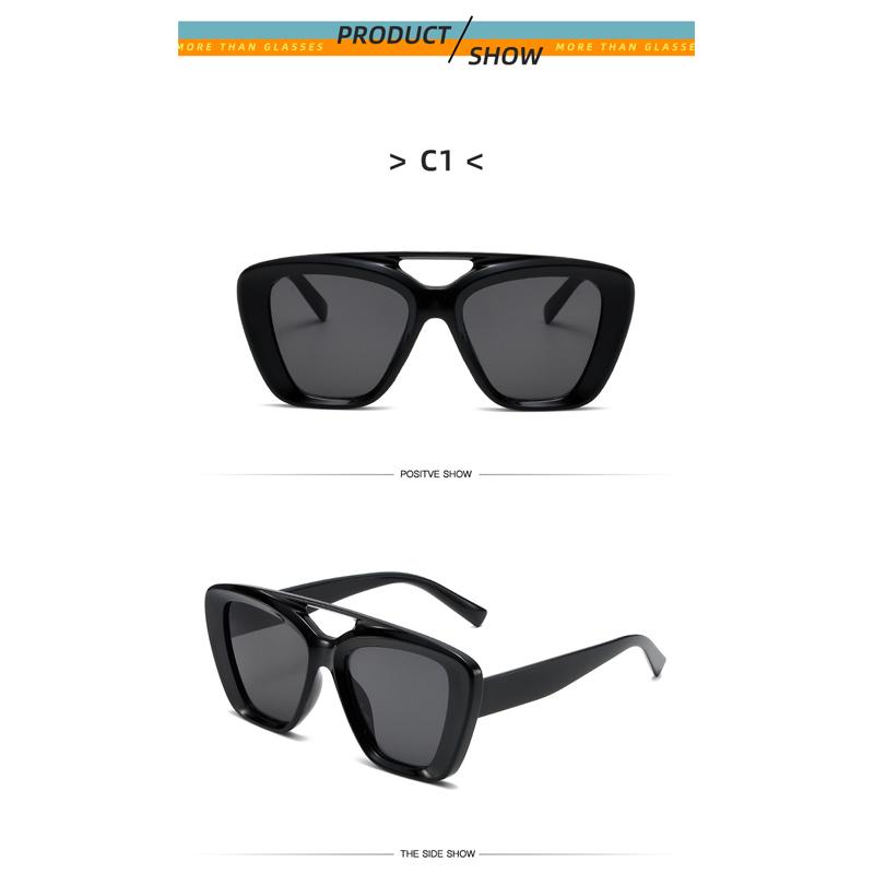Trend In Big Square Frame Glasses for Women Double Bridge Sunglasses Men Ultraviolet Uv400 Yellow Vintage Style Fishing Outdoor