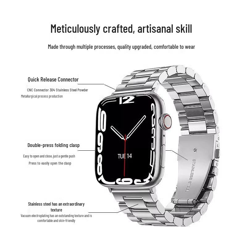 Universal Stainless Steel Watch Strap for Apple, Samsung, Huawei, and iWatch