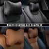 Universal Car Seat Headrest Neck Pillow Pu Leather Soft Filled Fiber Auto Head Neck  Cushion Cars Interior Accessories
