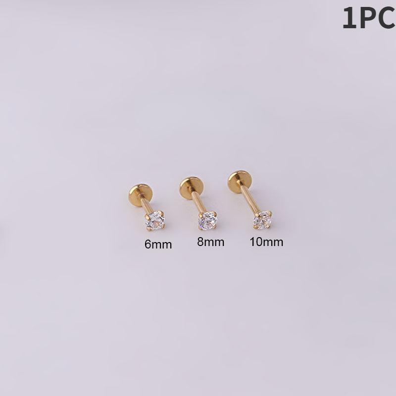 

1 шт. Пирсинг-пусет из нержавеющей стали, кристальные серьги-пусеты, серьга-хеликс/для хряща уха для женщин, пирсинг тела, циркониевые аксессуары, подарок 6mm