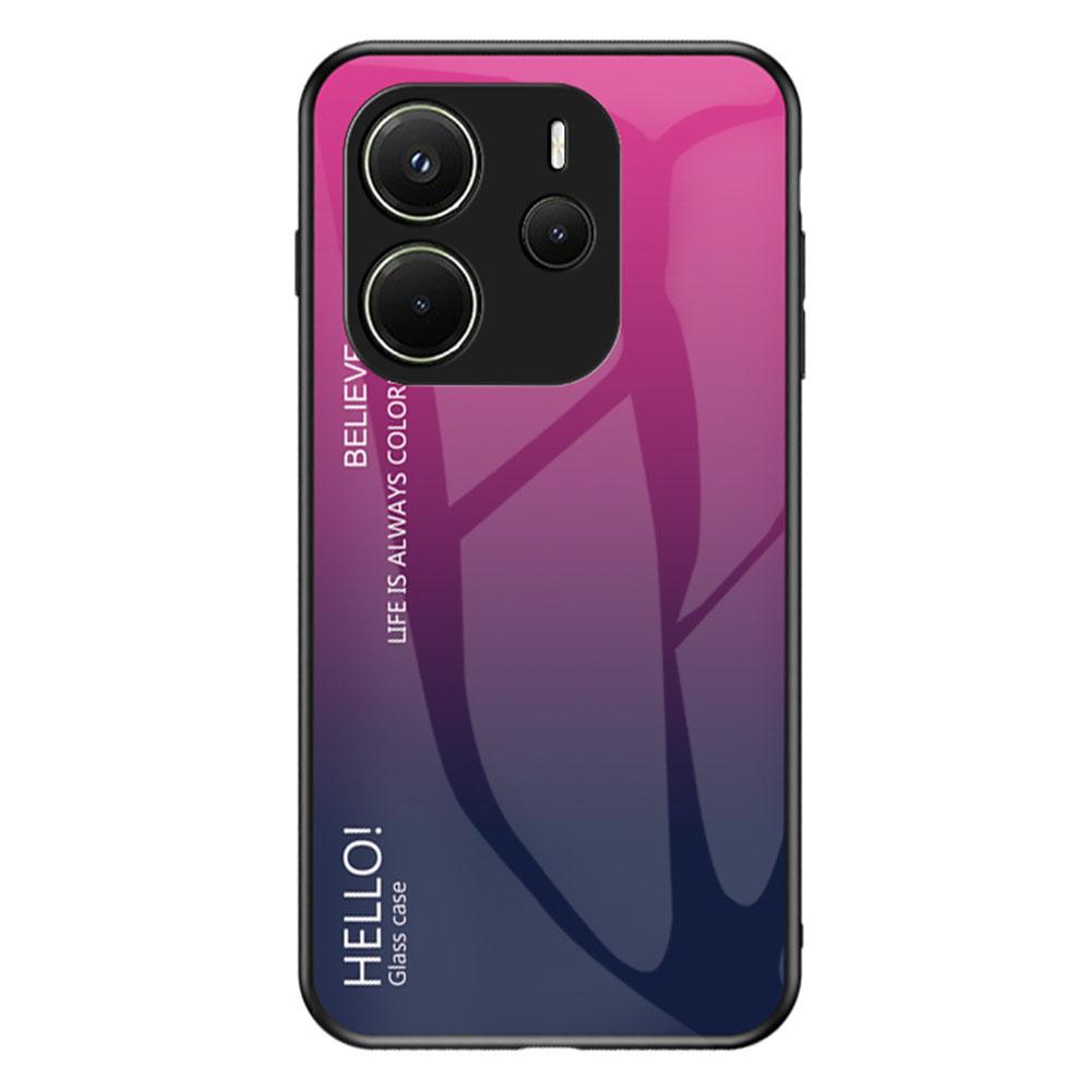 For Xiaomi Redmi Note 14 4G (163.25mm) Etui Ripebestandig Herdet Glass+PC+TPU Telefondeksel