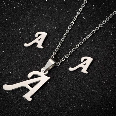 Useful Initial Necklace Eco-friendly 26 Letter Necklaces Ear Stud