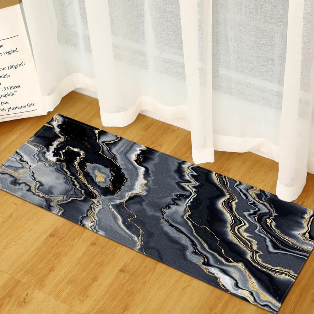 Marble Bathroom Non-Slip Door Mat Bathroom Absorbent Floor Mat Kitchen Dirt-Resistant Long Living Room Carpet