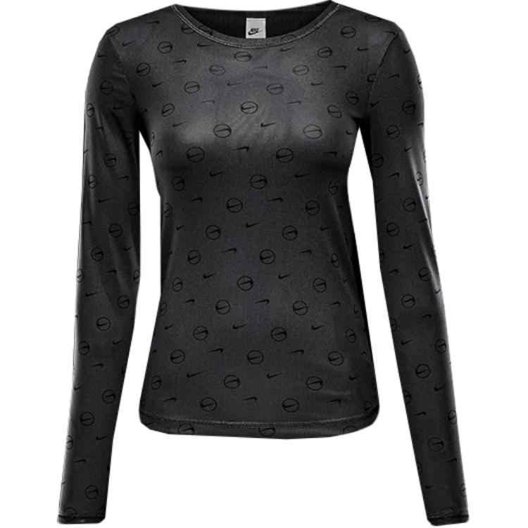 

Nike Sportswear Logo Dry Comfortable Soft Long Sleeve Regular T-Shirt Women Tops Coal HQ3753-060 S
