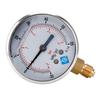 Oil Filled Vacuum Pressure Gauge Quality Metal for Case Lower Mount Connection Accuracy Class 1.6% Suitable for Water Oi