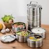 SIFAR 304 Stainless Steel Multi-Layer Thermal Lunch Box with Handle