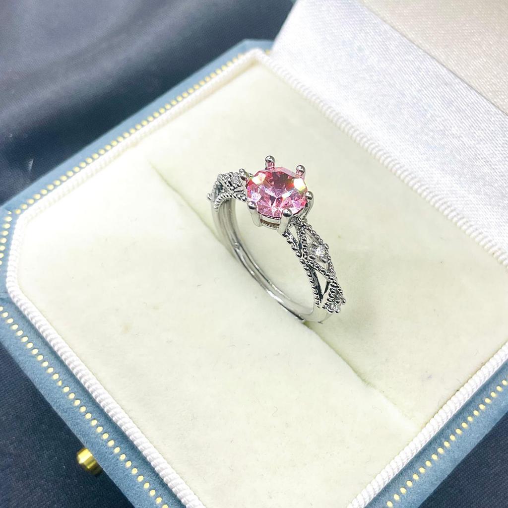 6.2mm Round Pointed Bottom Ring Setting for DIY Inlay Hua Zi Diamond Jewelry