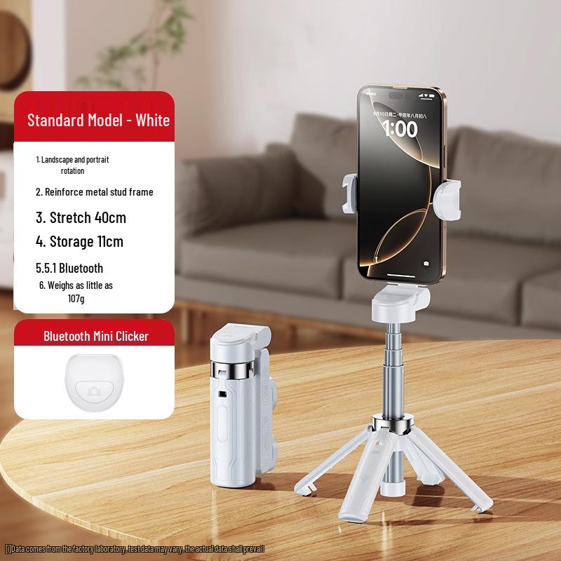 Bärbar Mini Telefon Selfiepinne & Golvstativ 2025 - Universell för Apple & Xiaomi