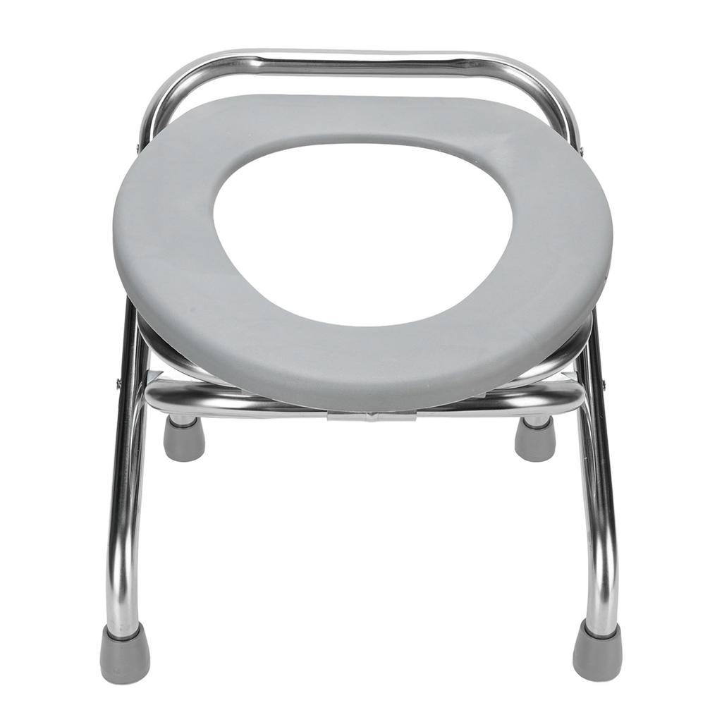 Składane krzesło komodowe Przenośne ze stali nierdzewnej Antypoślizgowe siedzisko toaletowe komodowe dla dorosłych 16,5 cala
