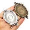 5pcs 30x40mm Inner Size Bronze Antique Silver Plated Pendant Cabochon Blank Base Setting DIY Jewelry Making Accessories Findings