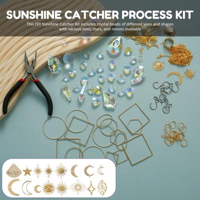 Crystal Suncatcher DIY Hanging Sun Catcher Kits Colorful Crystal Prisms Window Suncatchers for Home Outdoor Garden Decoration