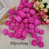 50pcs/bag Foam Fake Flower Roses Head Artificial Flowers or Scrapbooking Gift Box Diy Ideal for Wedding Scenes Versatile