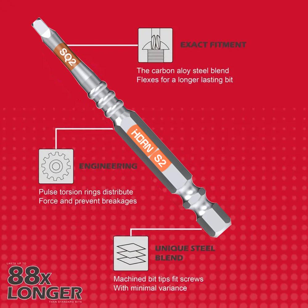 PH2 T20 T25 SQ2 Cross Screwdriver Non-slip  Magnetic Batch Head Hardness Drill Bit Screw Driver Hand Tools 50/75/100/150MM