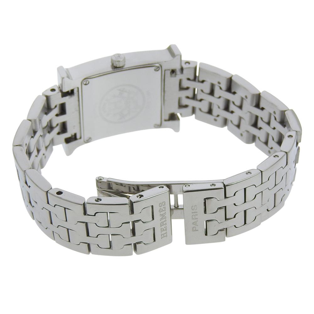 Hermes Heure H Watch Watches HH1.230 Diamond Bezel whiteDial diamond/Stainless Steel Quartz Analog Display Women Used