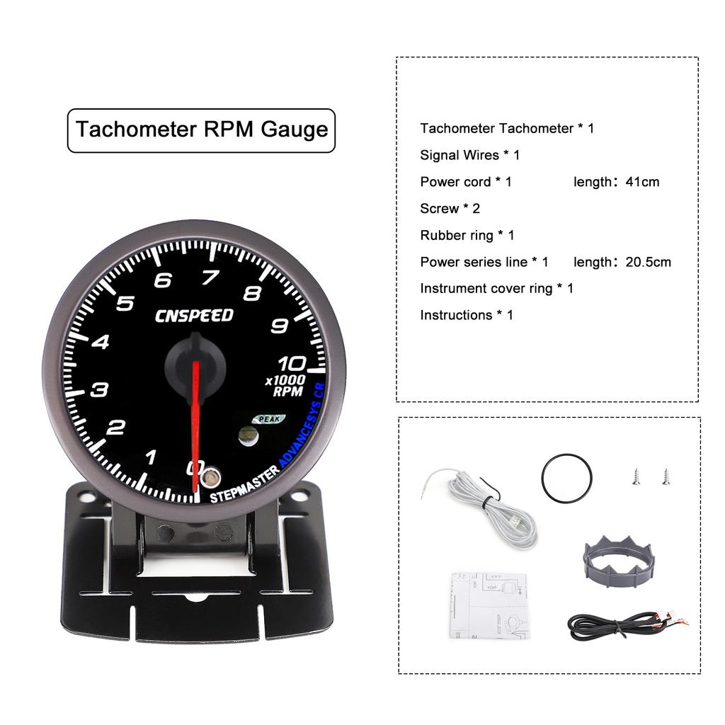 CNSPEED 2.5" 60mm New Boost Gauge Exhaust Gas Car Temperature Gauge Oil Pressure Water Temperature Oil Temperature Voltage Meter