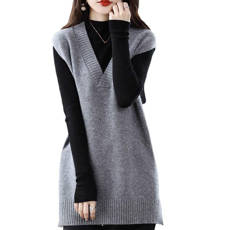 Korean V-Neck Knitted Vest: Autumn/Winter Layering Pullover Sweater