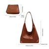 Vintage Leather Shoulder Bag with Clutch Purse Fashion Soft Hobo Bag Casual Tote Handbag Set Satchel Commuting Underarm Pouch
