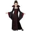 Neues Halloween-Kinderkostüm Hexenkostüm mittelalterlich retro Schnürkragen Hupenärmel bedrucktes Kleid