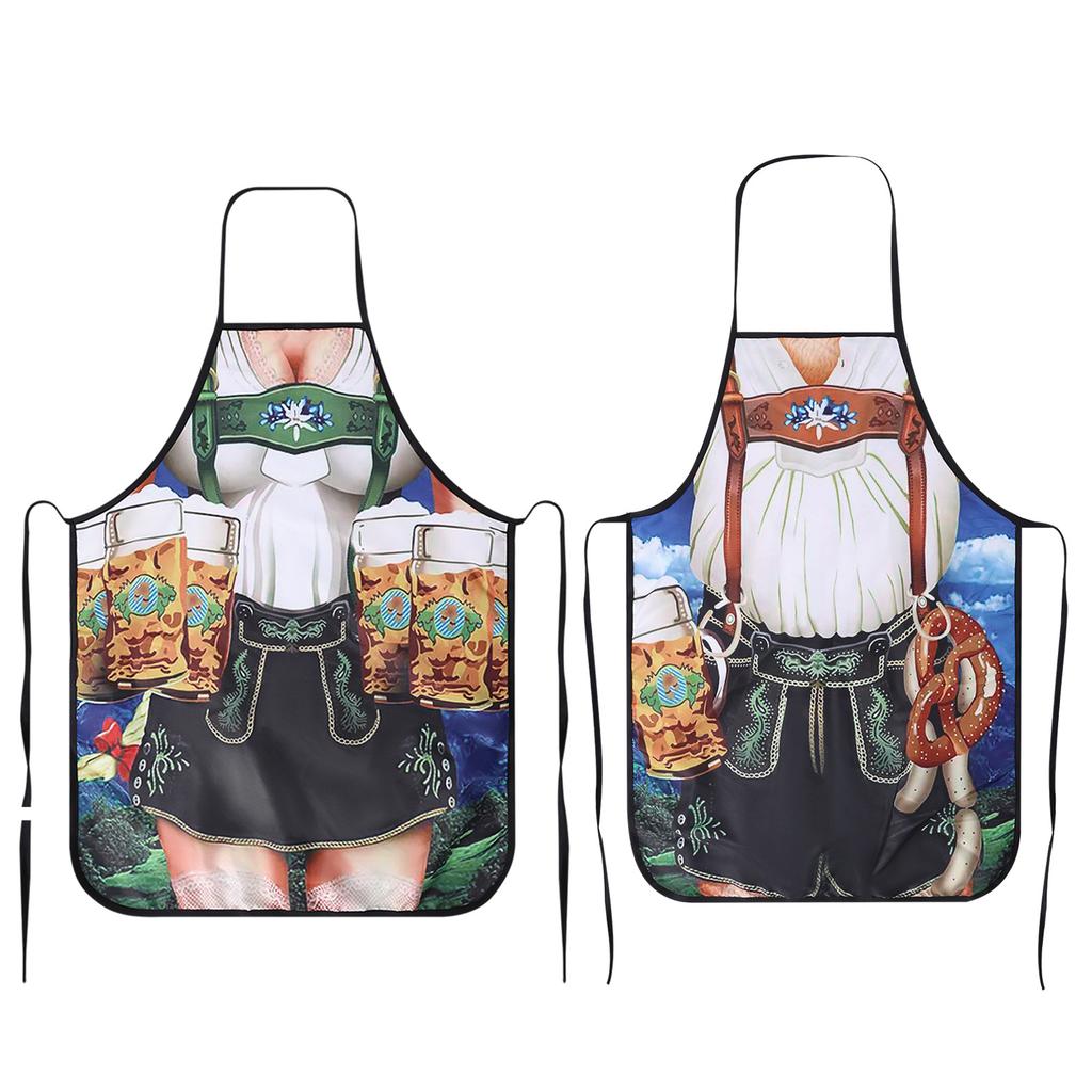 Oktoberfest Apron Traditional German Dirndl Style Bib Apron for Party Kitchen Cooking