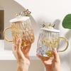 Ins Wind High Value Mug with Lid Spoon High Borosilicate Glass Cup Heat-resistant Office Milk Cup
