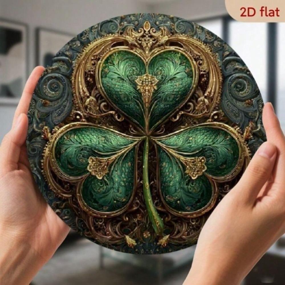 Arte de Pared de Metal Símbolo de Trébol Suerte para Hogar Garaje Regalo Irlandés