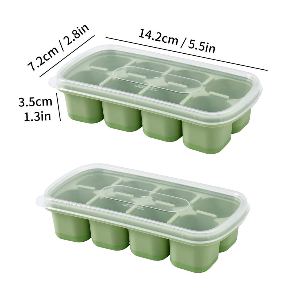 1/2/4pcs Square Plastic Ice Cube Tray With Lid 8 Grids Reusable Ice Cube Mold Refrigerator DIY Ice Maker Ice Mould For Drinks
