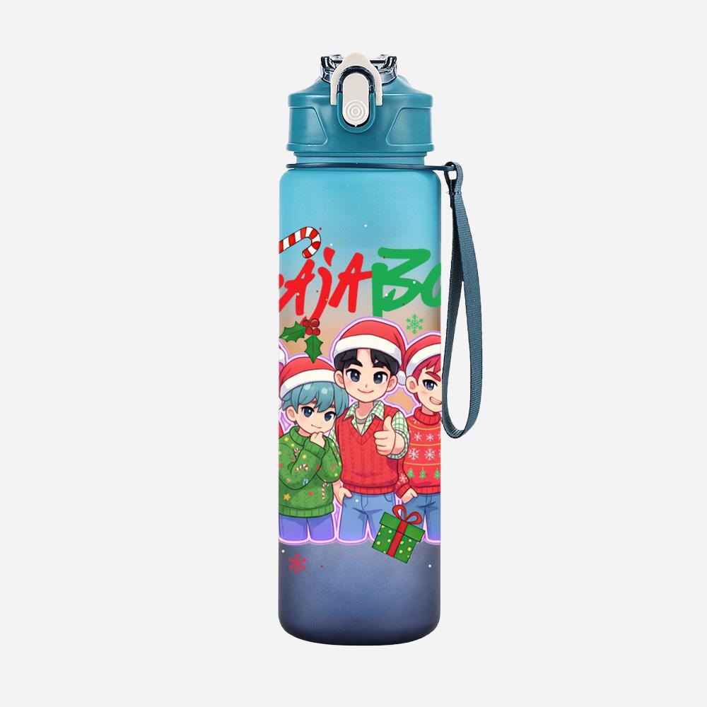 Cartoon Christmas K-Pop Demon Hunters Printed Large Capacity Drinking Cup Portable Outdoor 750Ml Water Bottle Sports Water Cup Children Kid Gift