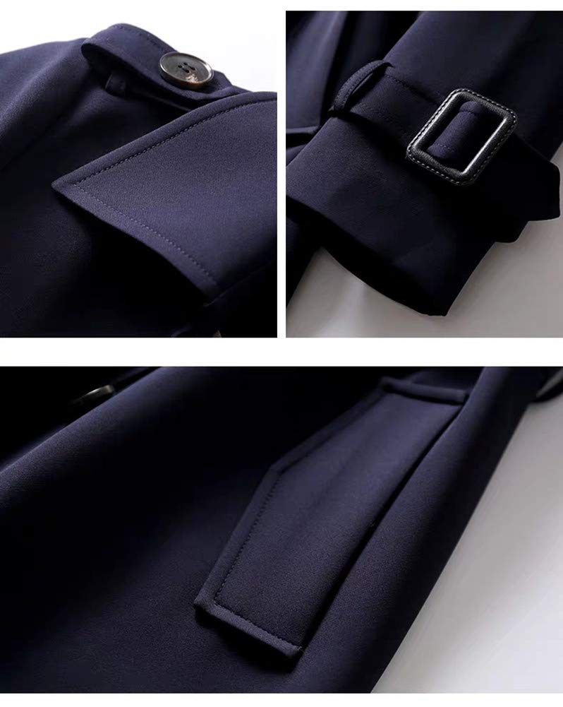 JINLUN Trench Coat with Perfect for Solid Perfect for Fall and Spring Women's Knee-Length Belt, Commuting, Color,
