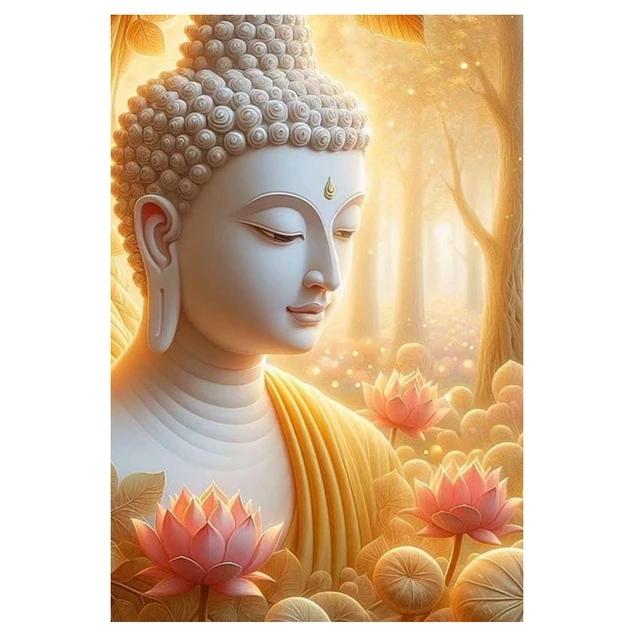 

5D Diy Алмазная вышивка Будда и цветок картина полная дрель алмазная живопись рукоделие вышивка крестиком домашний декор J3733 round 40x30cm синий