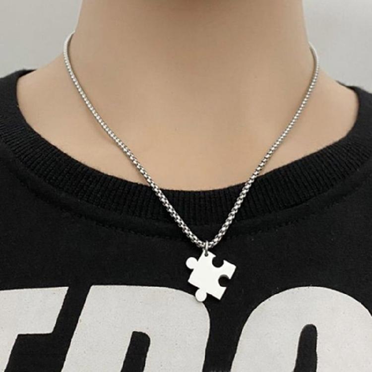 Heart Puzzle Matching Pendant Necklaces Functional Heart Puzzle Necklaces Unique Pendant Neck Chain Accessory for Couple