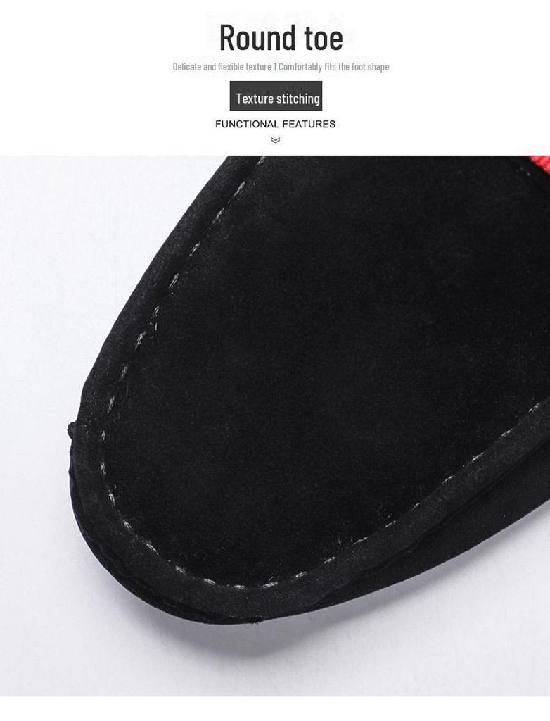 Mocasini slip-on pentru bărbați, din piele întoarsă mată – pantofi casual cu talpă moale în stil britanic