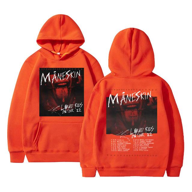 Maneskin Louds Kids Gets Louder Tour Hoodie Unisexs Hip Hop Streetwear Male Oversized Sweatshirt Unisex Women Punk Rock Band Hoodies
