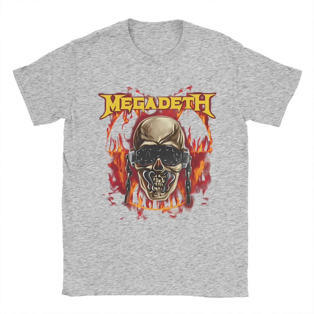 M-Megadethed Band  Men's T Shirt  Novelty Tees Short Sleeve Crewneck T-Shirt Pure Cotton Birthday Gift Tops