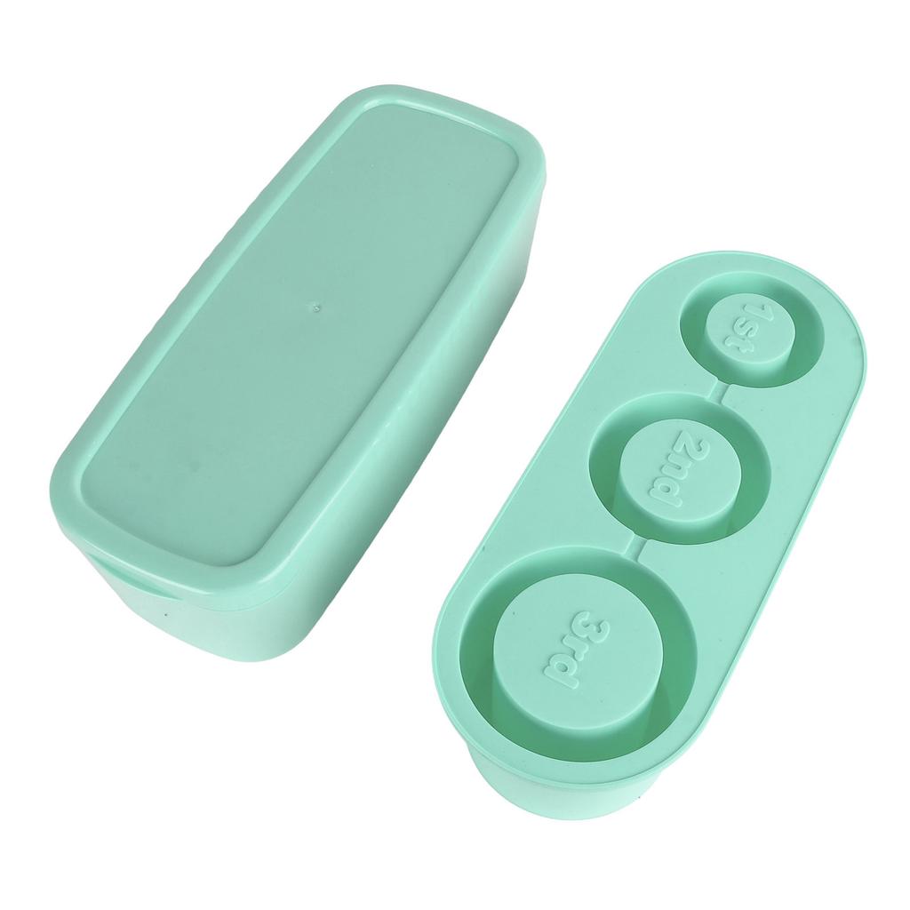 Silicone Ice Cube Tray Easy Release Ice Cubes Maker with Spill Resistant Removable Lid Bin for Cocktail Tea Coffee Cyan