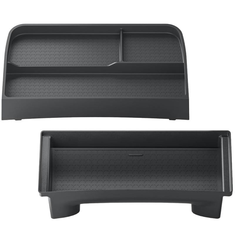 2pcs For Tesla Model Y Juniper 2025-2026 LHD Only Car Central Double-layer Storage Box Behind the Dashboard Screen Storage Box
