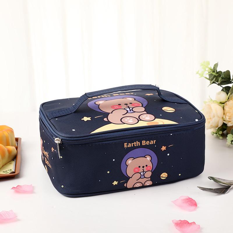 Cartoon Insulated Bento Bag For Kids With Aluminum Foil Lunchbox Carrier For School Or Travel