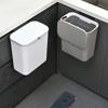 1Pcs With Lid Garbage Basket 10L Trash Bin Durable Hanging Trash Can  Kitchen Bathroom