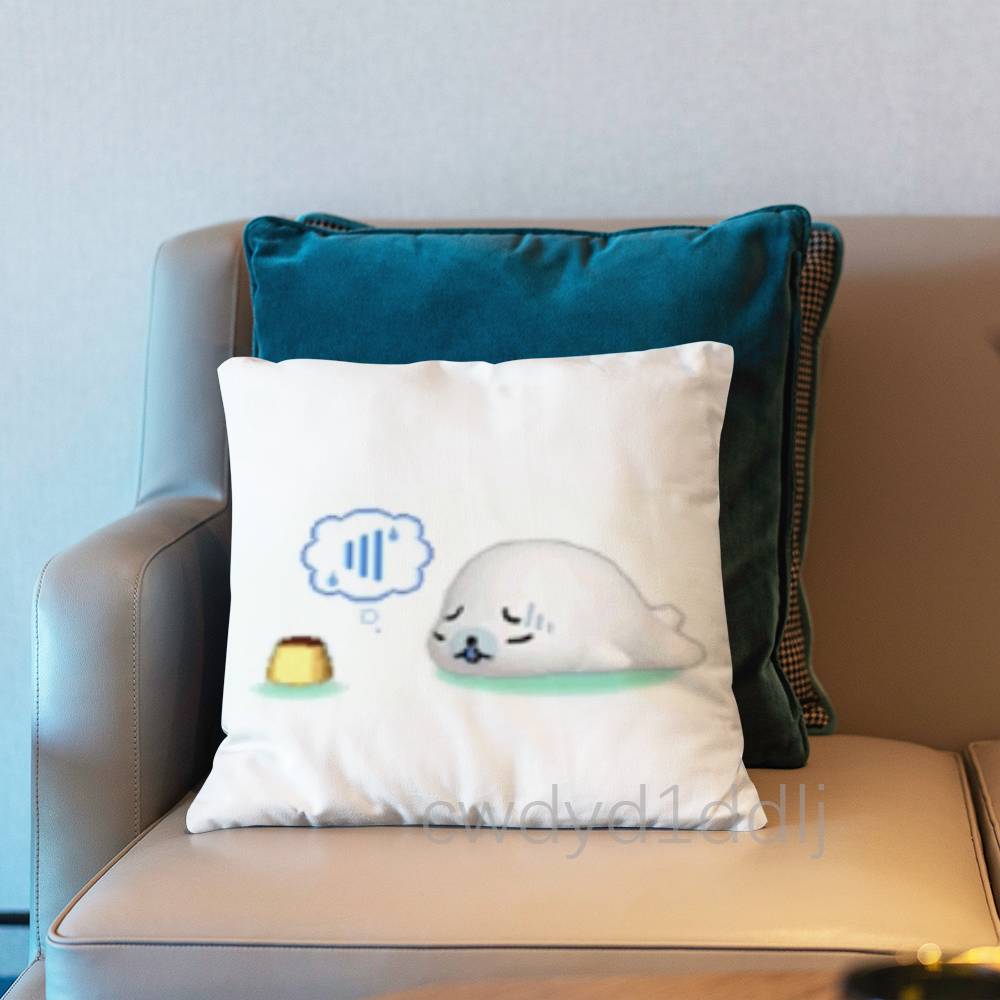 CUTE MMamegoma Seal Meme Pillowcases Cute Funny Pillow Case For Wedding Party Home Decor Comfy Pillow Cover