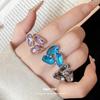 Rhinestone Oval Open Ring Stylish Index Finger Rings Luxury Hand Jewelry for Women
