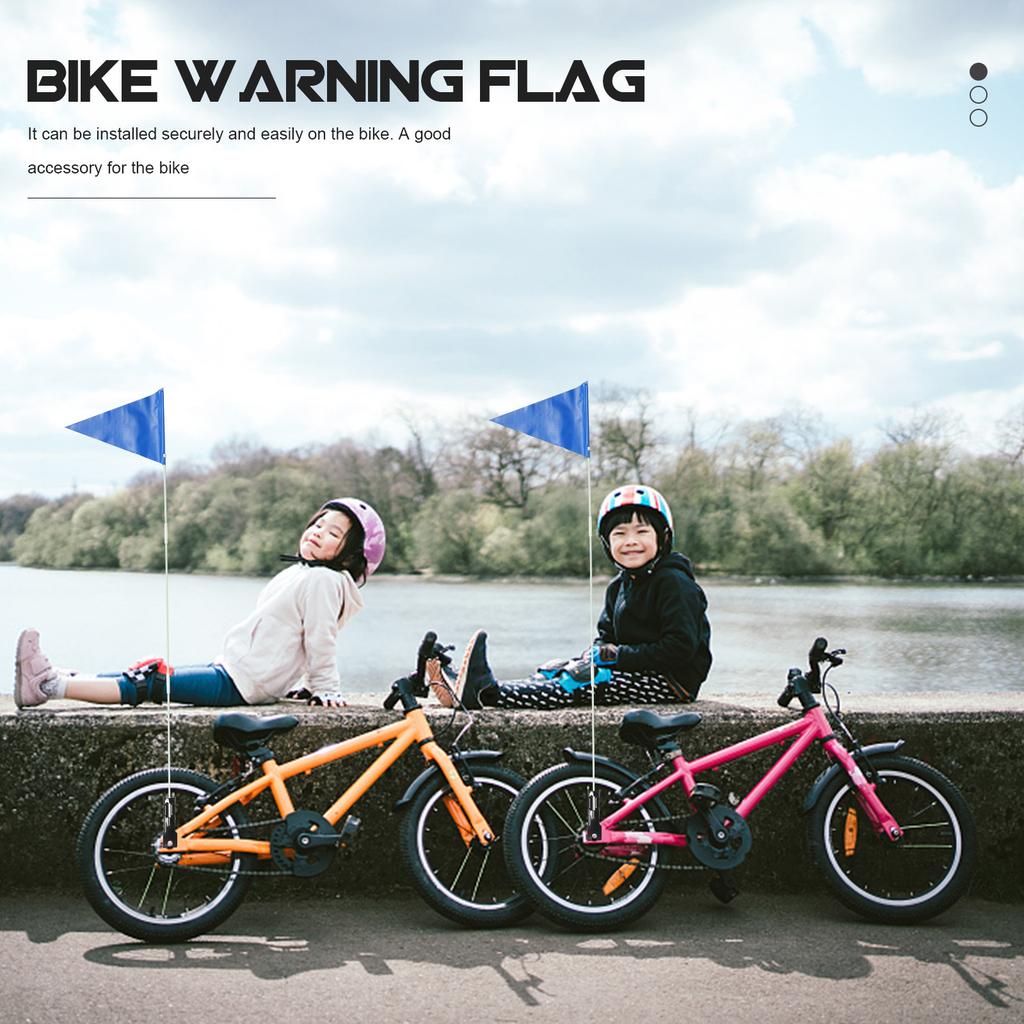 1Set Bike Safety Flag Adjustable Triangular Pole Children's Tail Cycling Sign Safety Flag Reflective Flagpole with Pole