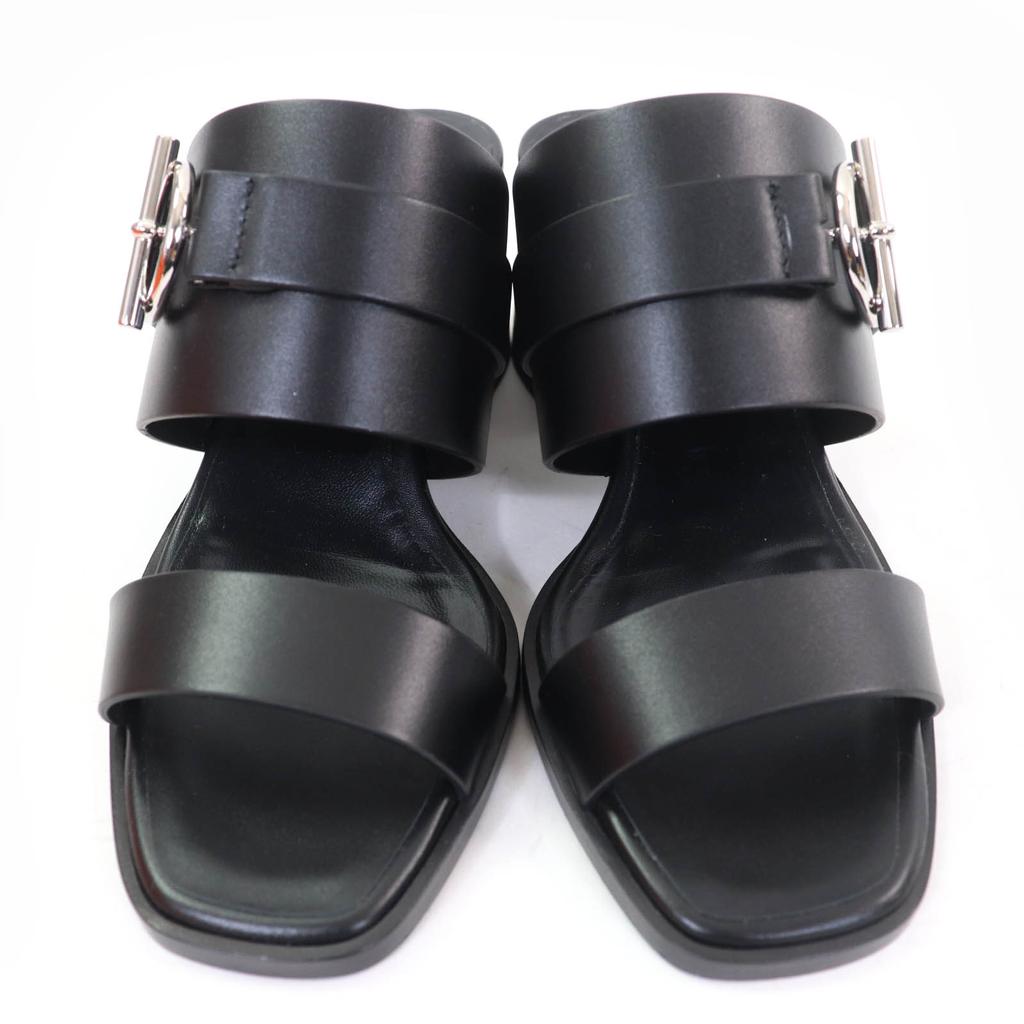 Excellent HERMES Sandals cute Purchased in 2025 Glennan Metal Leather black Women 35 Used