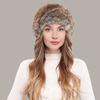 New Faux Fur Rabbit Hat for Women Winter Thick Warm Pineapple Hat Double Layer Elastic Knit Snow Rabbit Balaclava