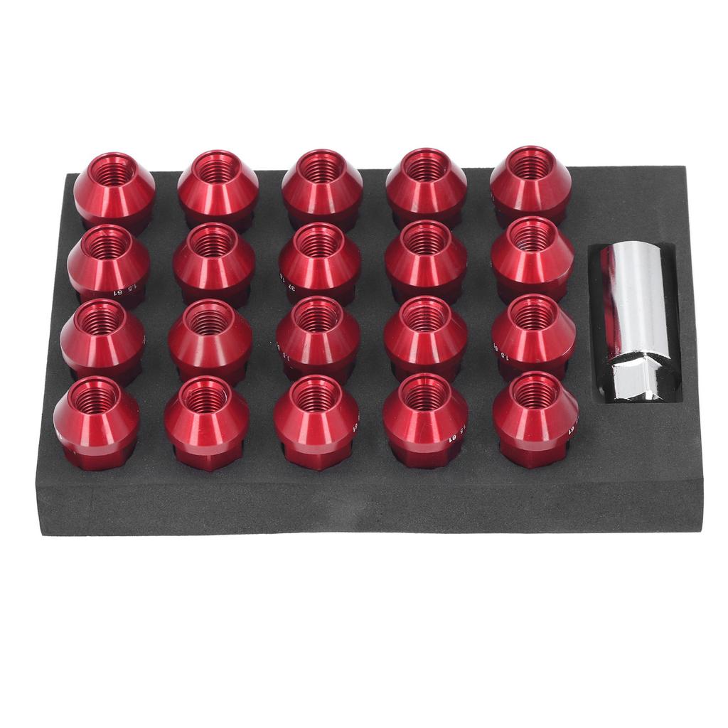 M12x1.5 Lug Nuts with Socket Adapter Aluminum Alloy 42mm   19Hex for JDM Racing   Replacement for  